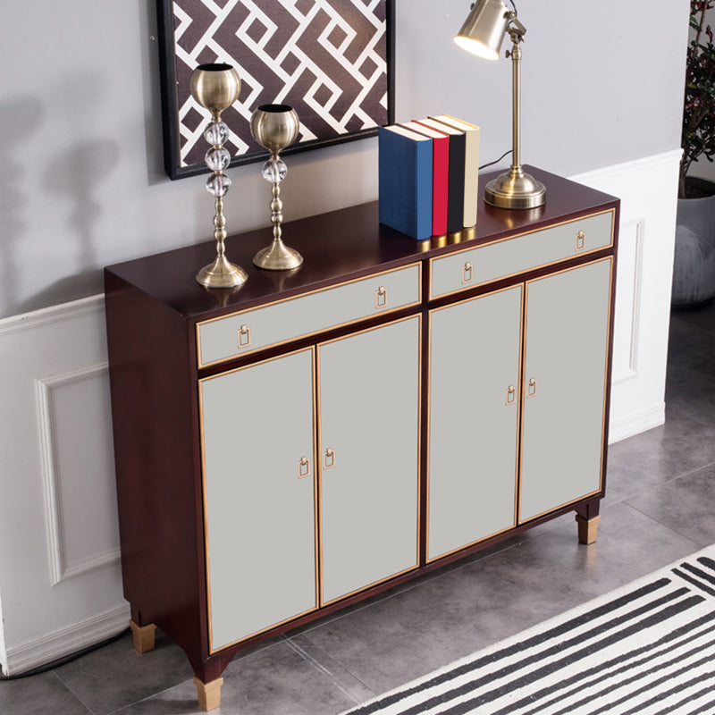 Modern Style Buffet Table Solid Wood Side Board with Cabinets and Drawers