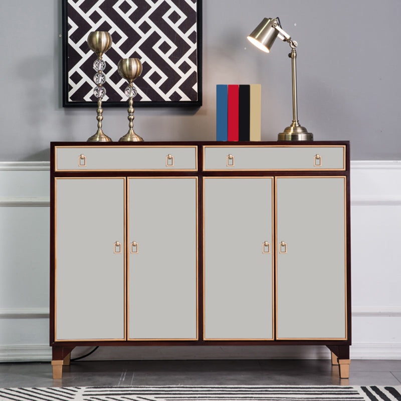 Modern Style Buffet Table Solid Wood Side Board with Cabinets and Drawers