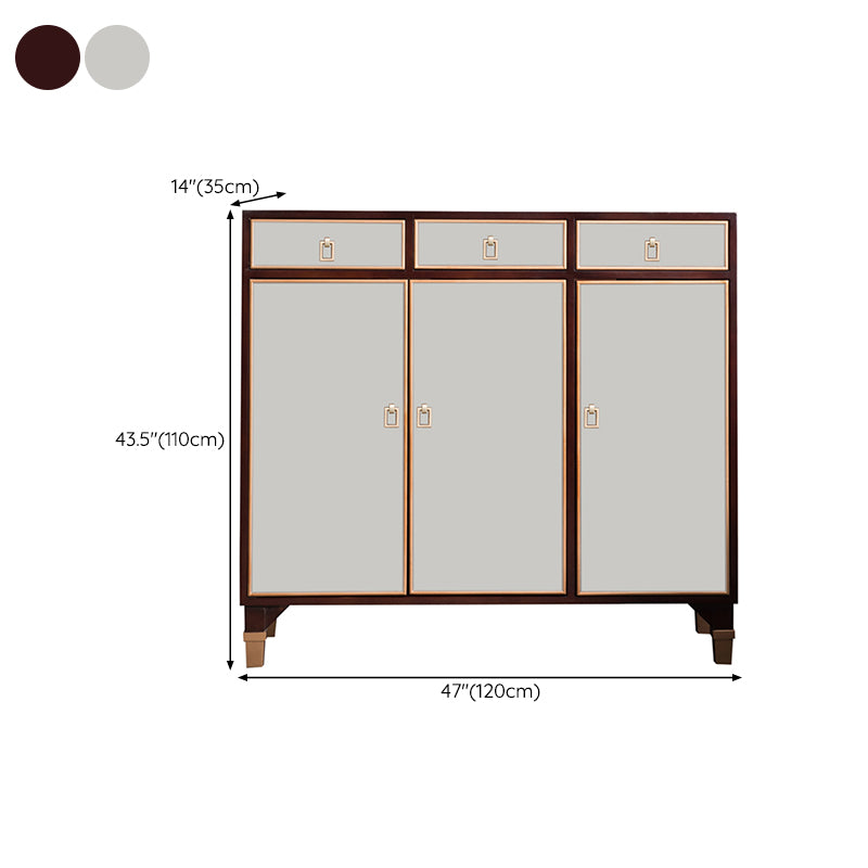 Modern Style Buffet Table Solid Wood Side Board with Cabinets and Drawers