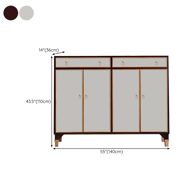 Modern Style Buffet Table Solid Wood Side Board with Cabinets and Drawers