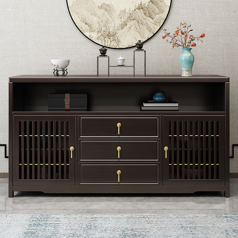 Modern Style Buffet Table Stone 34.7-inch Side Board with Cabinets and Drawers