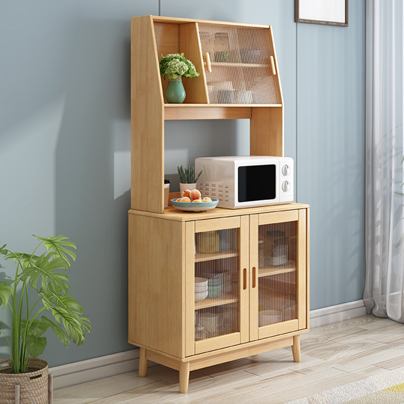 Solid Wood Buffet Table Modern Side Board with Cabinets and Drawers