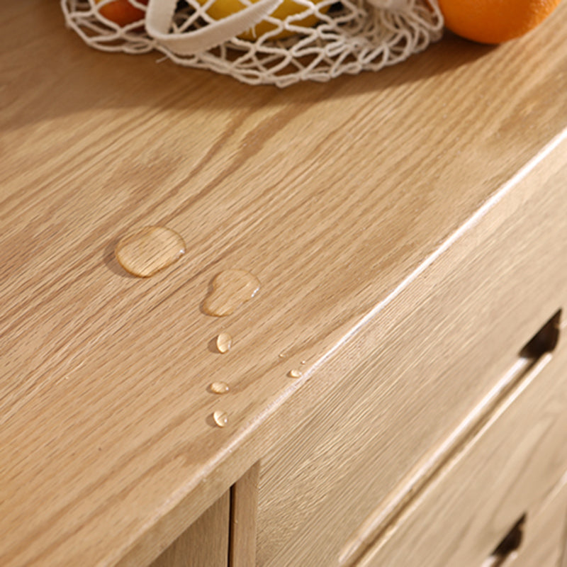 Solid Wood Buffet Table Modern Side Board with Cabinet and Drawers