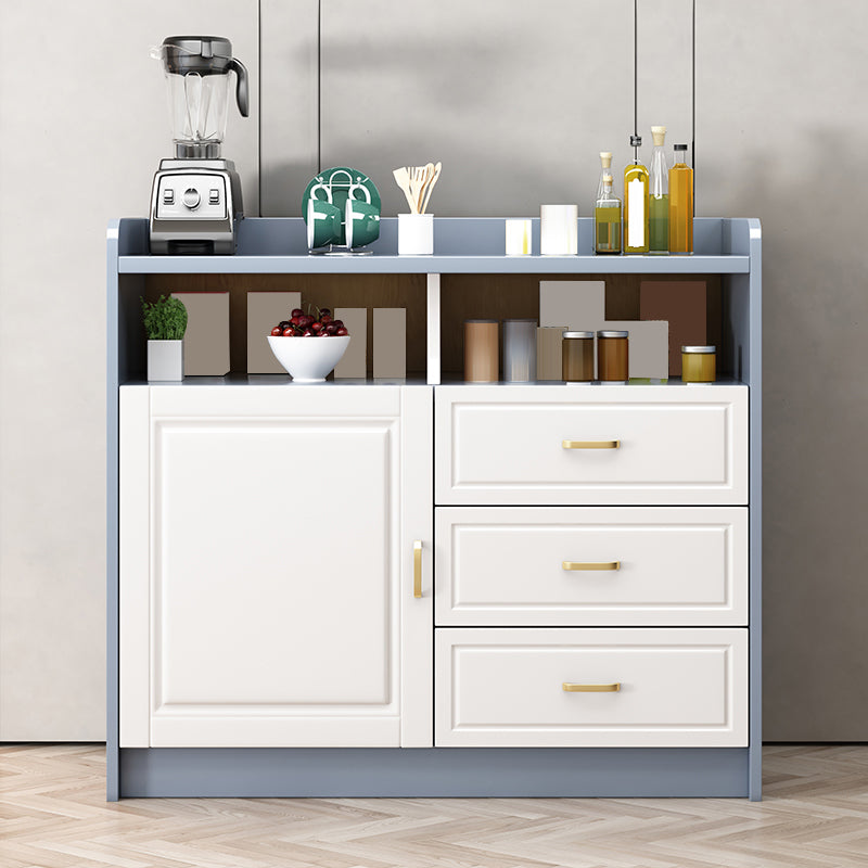 Modern Style Buffet Table Solid Wood Side Board with Cabinet and Drawers