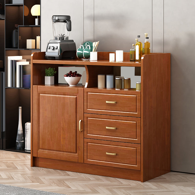 Modern Style Buffet Table Solid Wood Side Board with Cabinet and Drawers