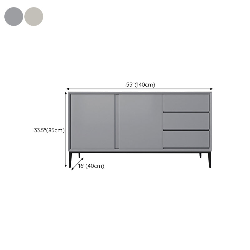 Stone Buffet Table Modern Style Side Board with Cabinets and Drawers