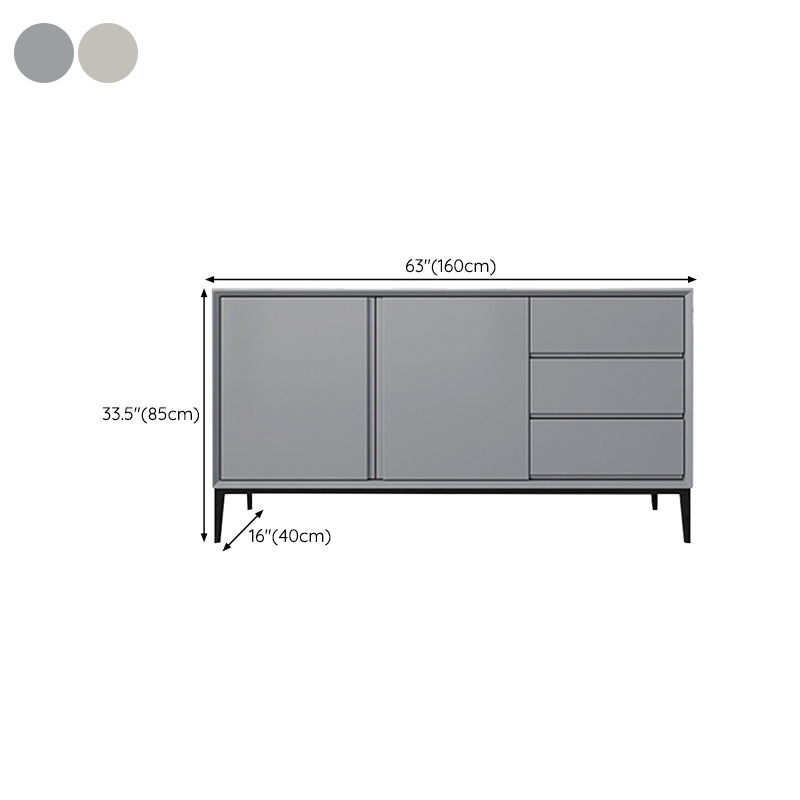 Stone Buffet Table Modern Style Side Board with Cabinets and Drawers