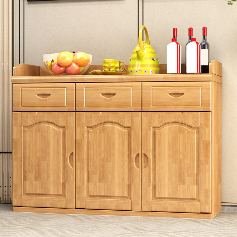 Solid Wood Buffet Table Modern Style Side Board with Cabinets and Drawers