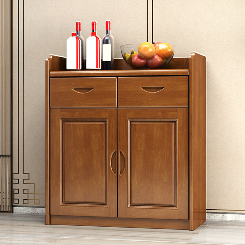 Solid Wood Buffet Table Modern Style Side Board with Cabinets and Drawers