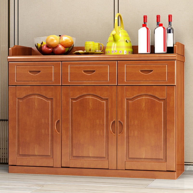 Solid Wood Buffet Table Modern Style Side Board with Cabinets and Drawers