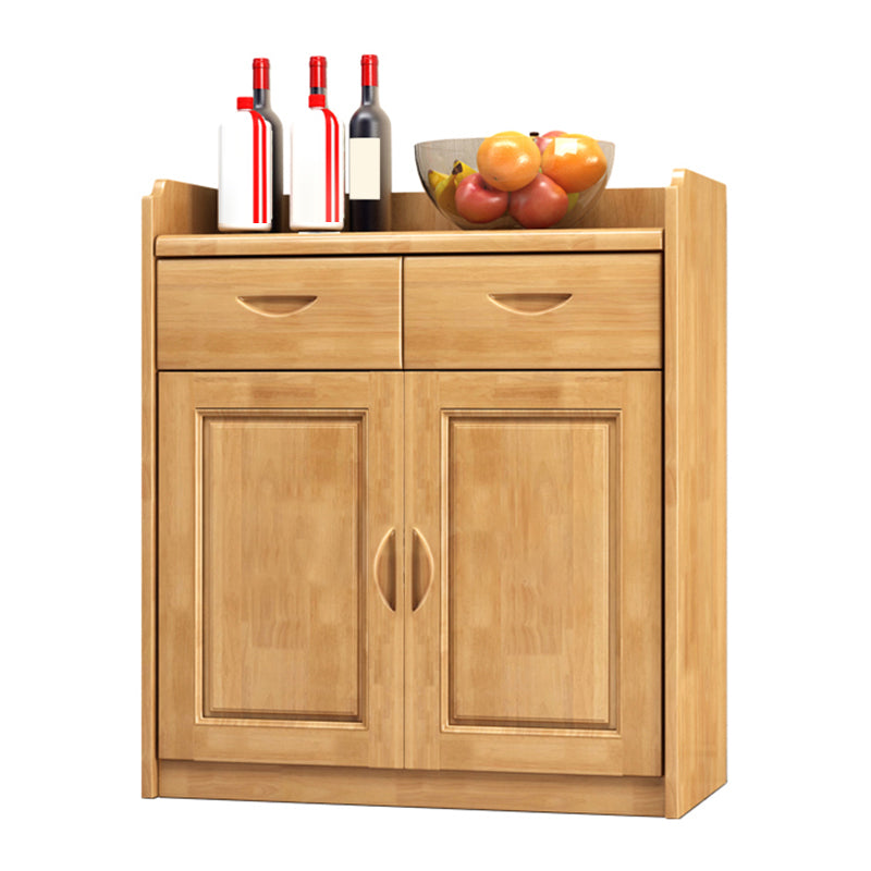 Solid Wood Buffet Table Modern Style Side Board with Cabinets and Drawers