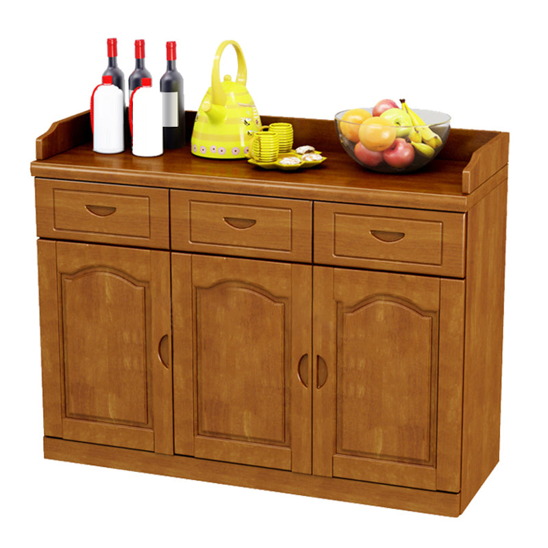 Solid Wood Buffet Table Modern Style Side Board with Cabinets and Drawers