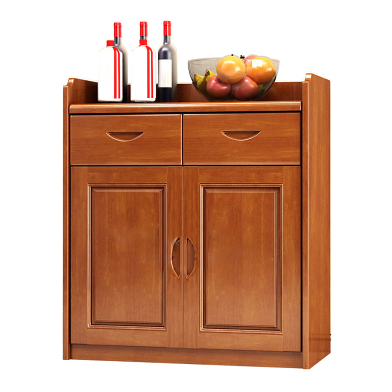 Solid Wood Buffet Table Modern Style Side Board with Cabinets and Drawers