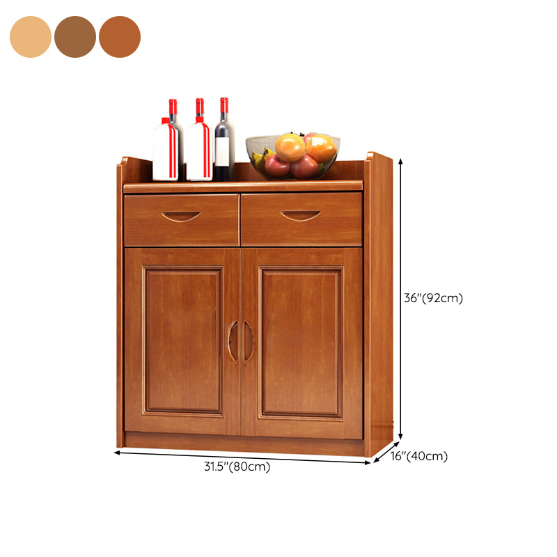 Solid Wood Buffet Table Modern Style Side Board with Cabinets and Drawers