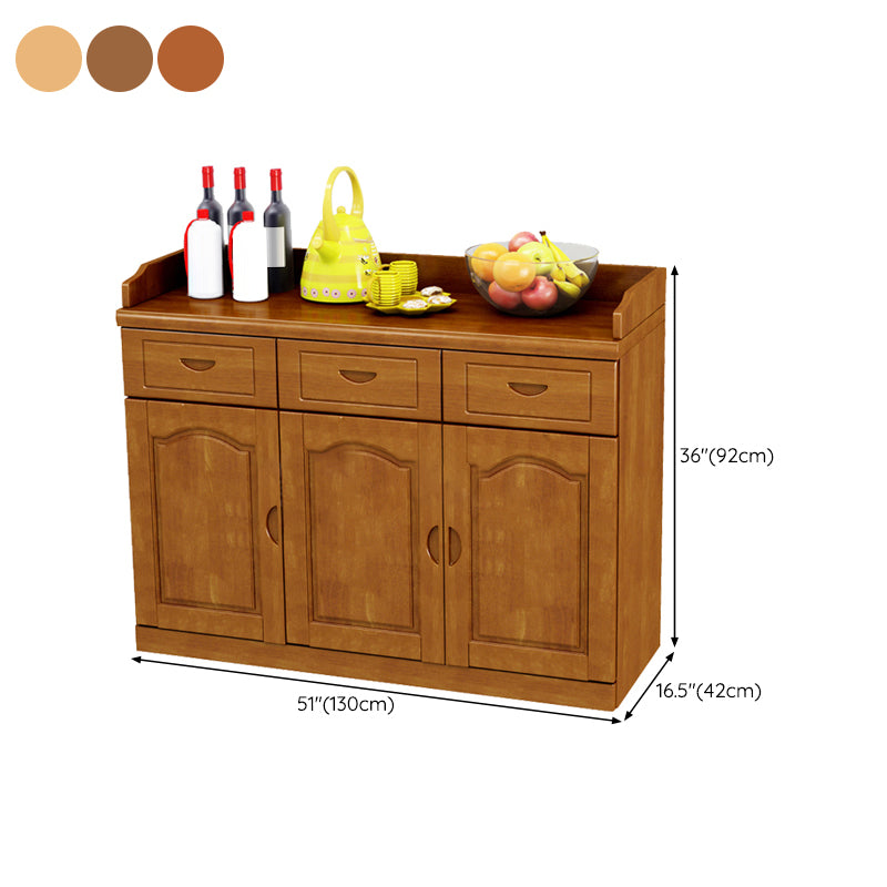 Solid Wood Buffet Table Modern Style Side Board with Cabinets and Drawers