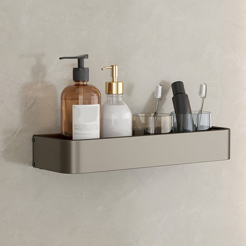 Contemporary Aluminum Bathroom Accessory Set Gray Bath Shelf