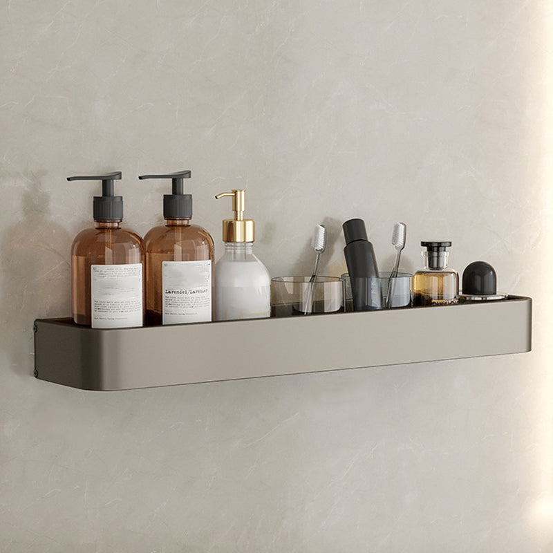 Contemporary Aluminum Bathroom Accessory Set Gray Bath Shelf