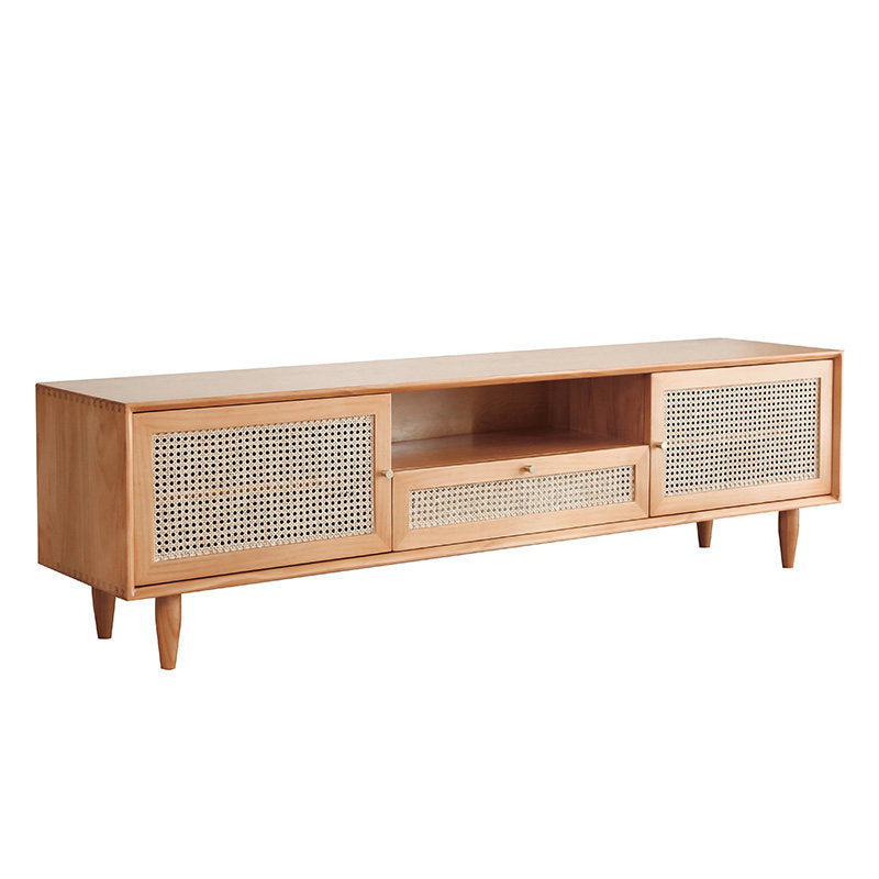 Solid Wood Media Console Scandinavian TV Stand Console for Living Room