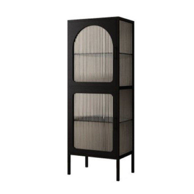 Contemporary Metal China Cabinet Glass Doors Display Cabinet for Living Room