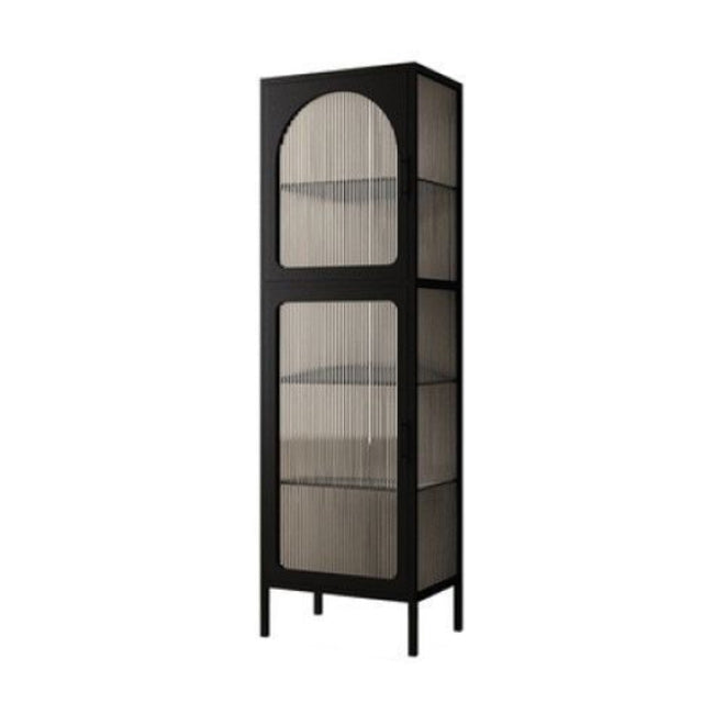 Contemporary Metal China Cabinet Glass Doors Display Cabinet for Living Room