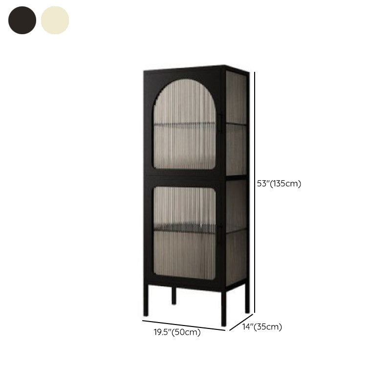 Contemporary Metal China Cabinet Glass Doors Display Cabinet for Living Room