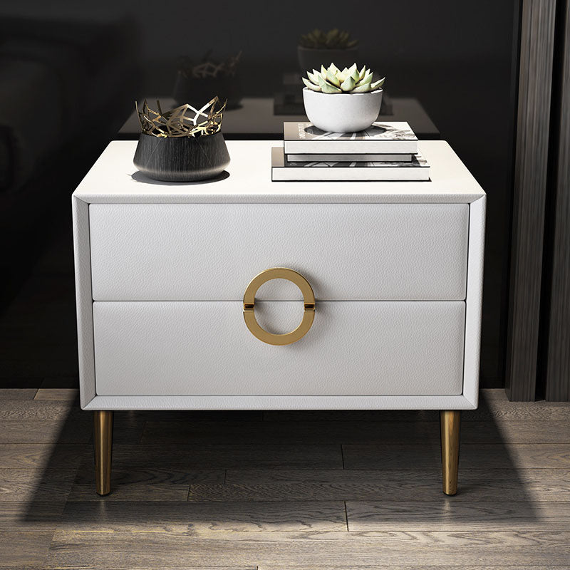 Contemporary Bedside Cabinet Solid Wood Night Table with 2 Drawers