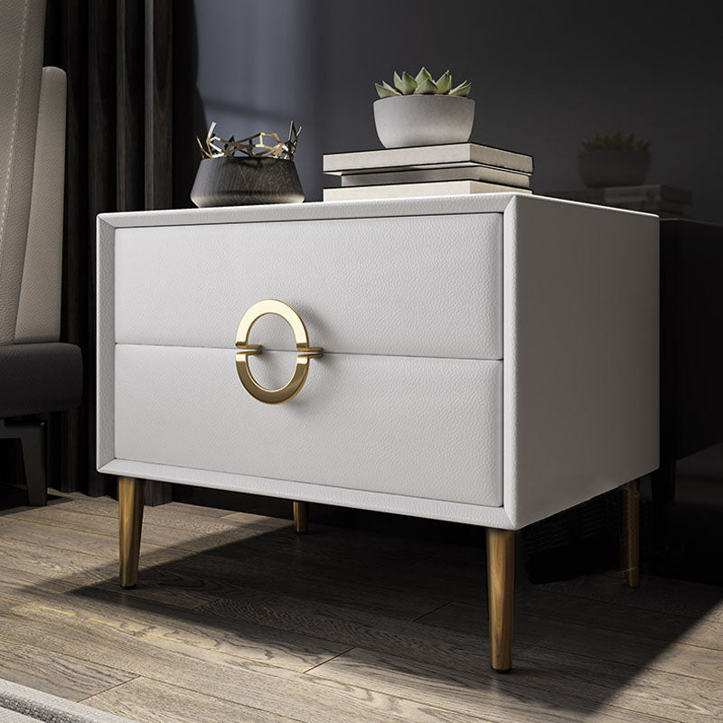 Contemporary Bedside Cabinet Solid Wood Night Table with 2 Drawers