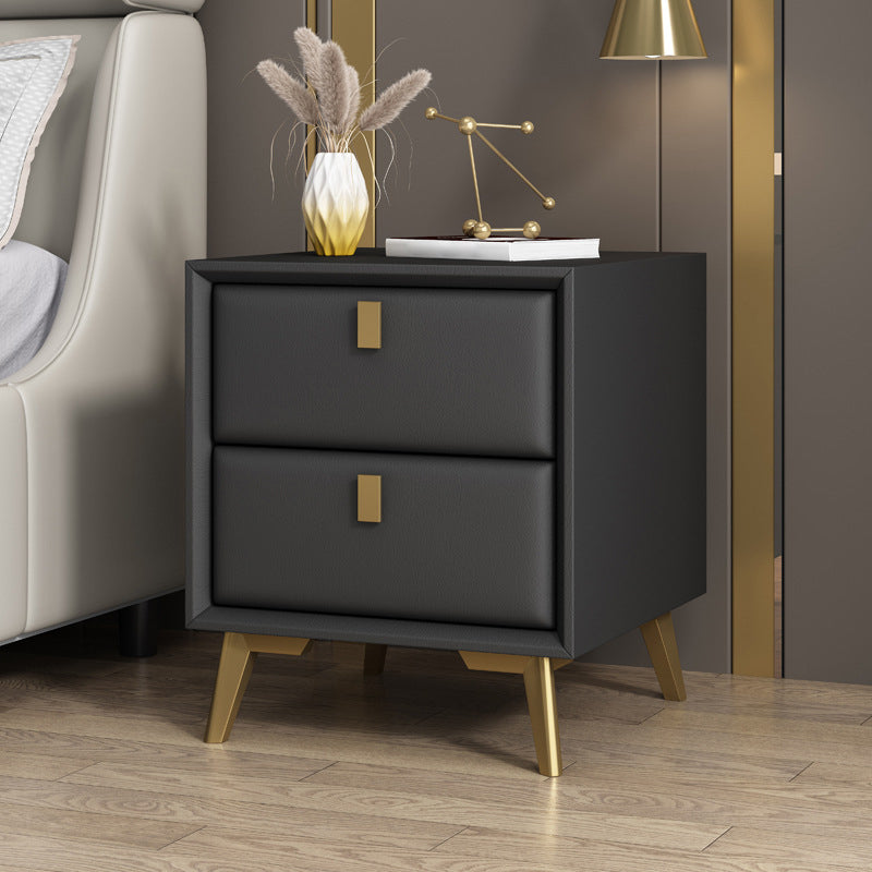 Contemporary Bed Nightstand Solid Wood Accent Table Nightstand with Drawers