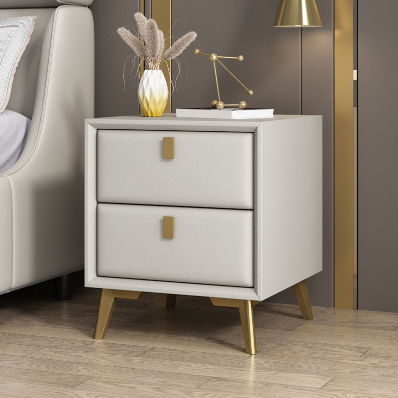 Contemporary Bed Nightstand Solid Wood Accent Table Nightstand with Drawers