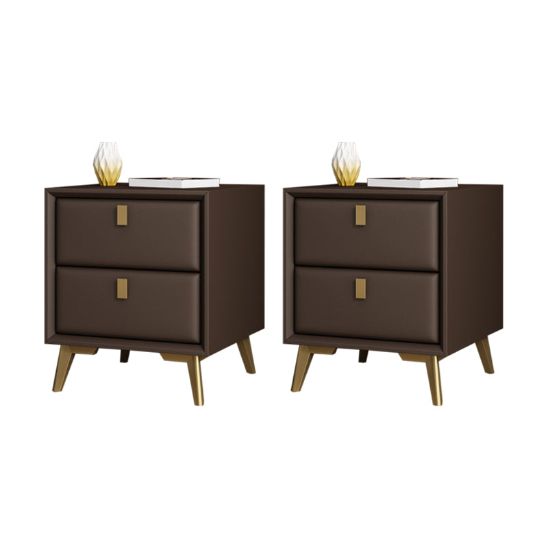 Contemporary Bed Nightstand Solid Wood Accent Table Nightstand with Drawers