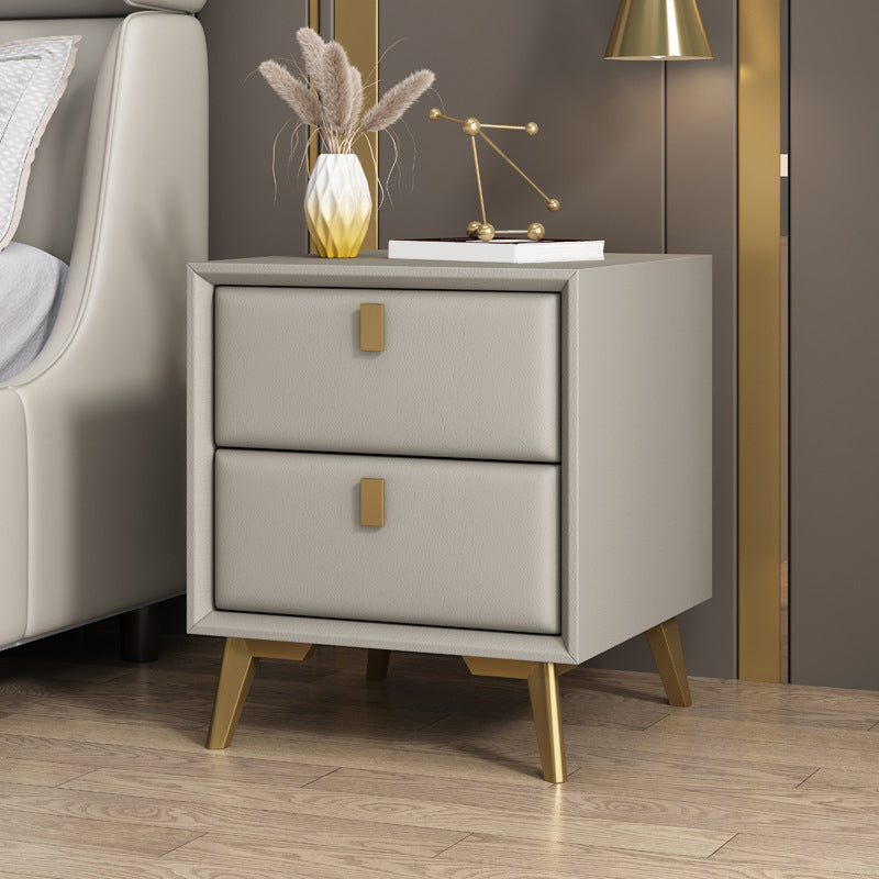 Contemporary Bed Nightstand Solid Wood Accent Table Nightstand with Drawers