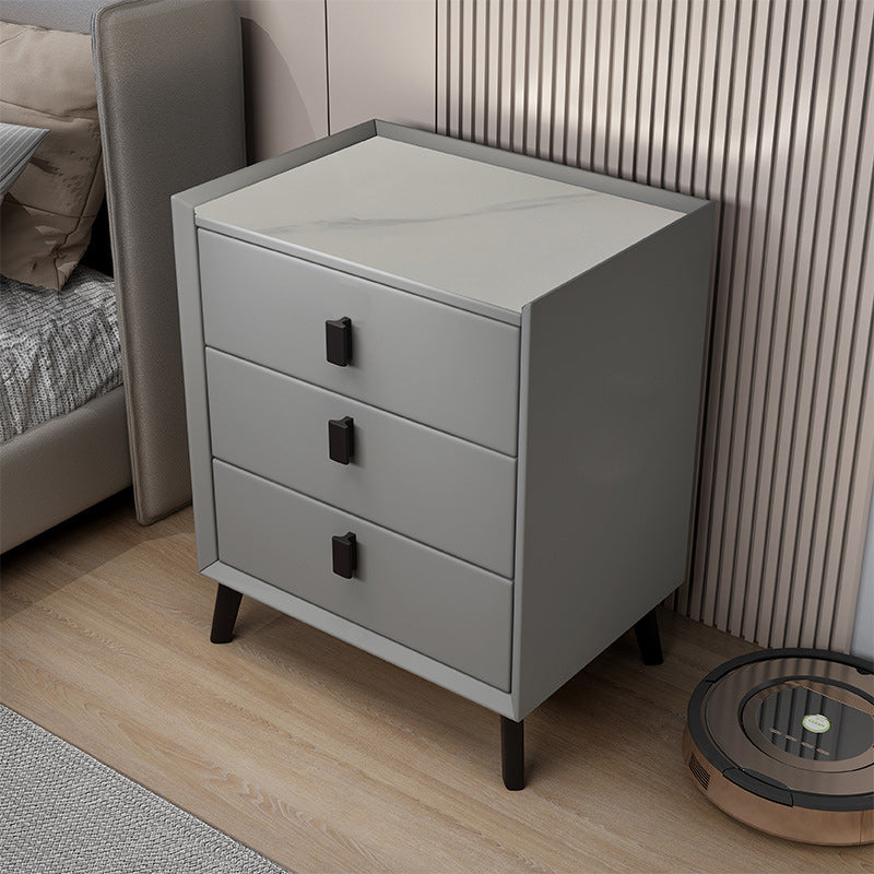 Contemporary Night Table Drawer Storage Bed Nightstand for Bedroom