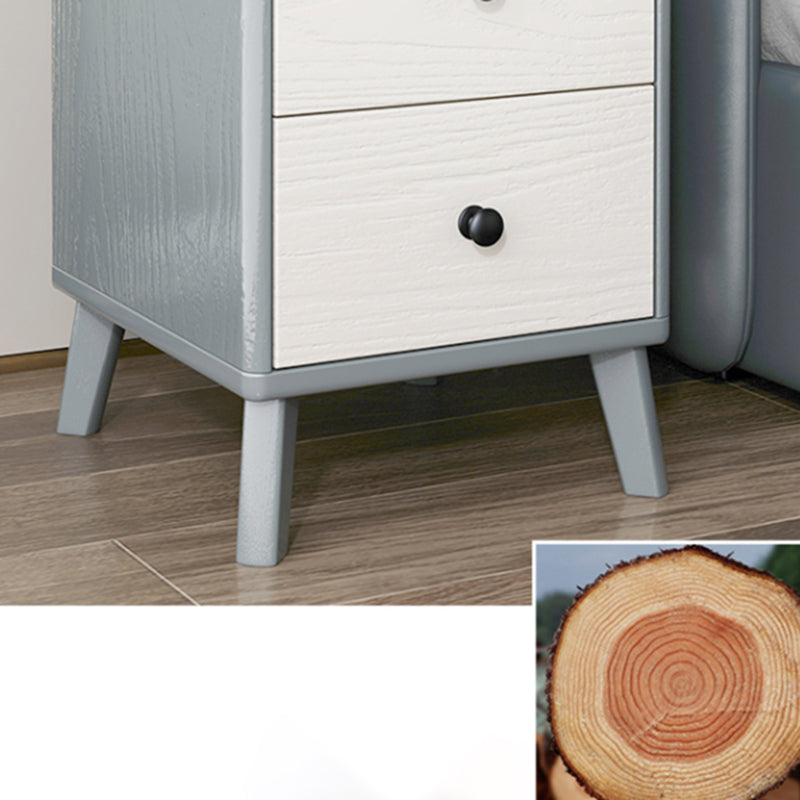 Solid Wood Bedside Cabinet Contemporary Bed Nightstand for Bedroom