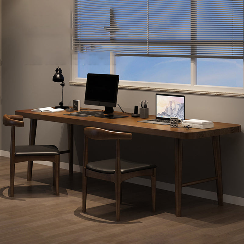 Contemporary Wooden Writing Desk Bedroom Office Desk in Brown