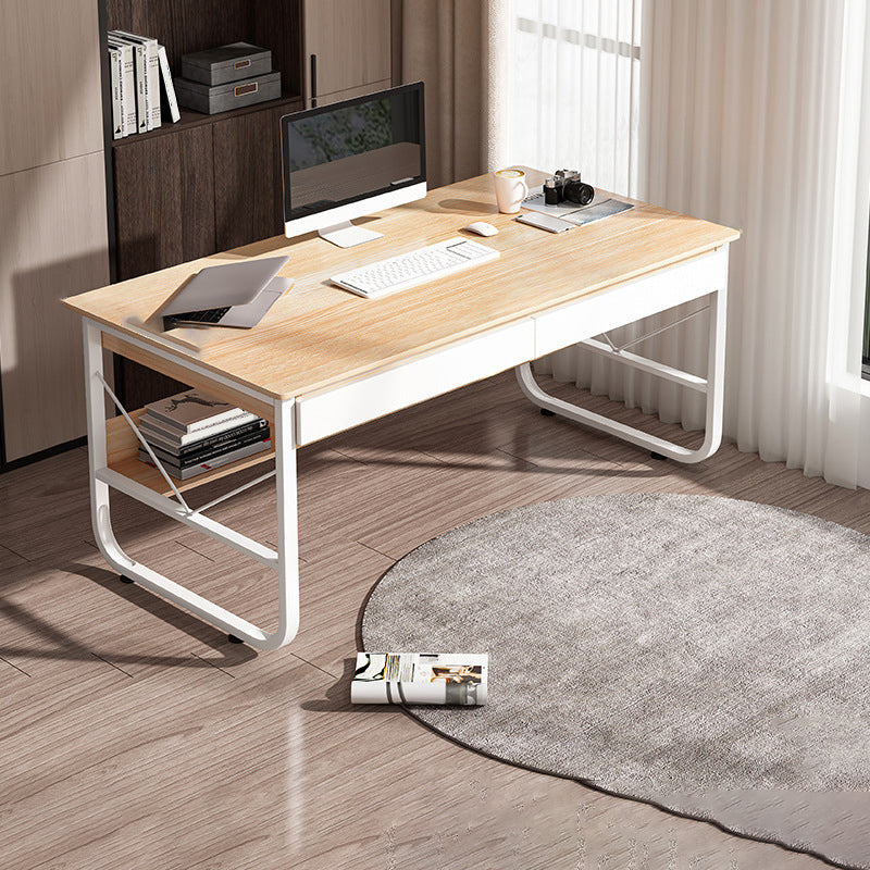 Contemporary Engineered Wood Writing Desk Bedroom Office Desk with Drawers