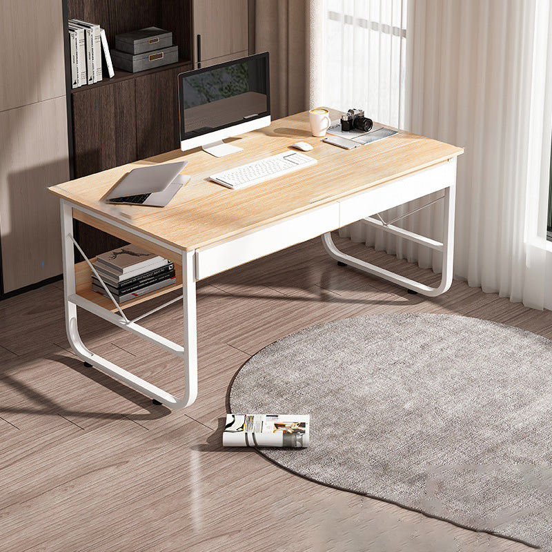 Contemporary Engineered Wood Writing Desk Bedroom Office Desk with Drawers