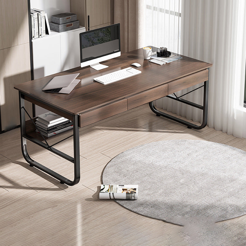 Contemporary Engineered Wood Writing Desk Bedroom Office Desk with Drawers