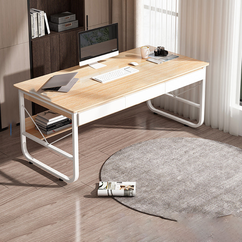 Contemporary Engineered Wood Writing Desk Bedroom Office Desk with Drawers