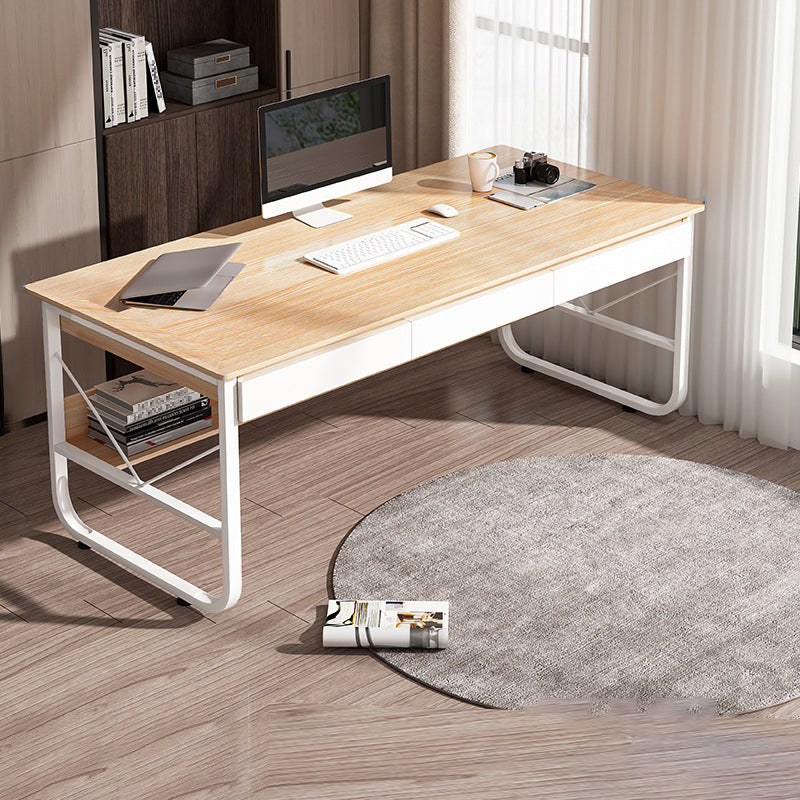 Contemporary Engineered Wood Writing Desk Bedroom Office Desk with Drawers