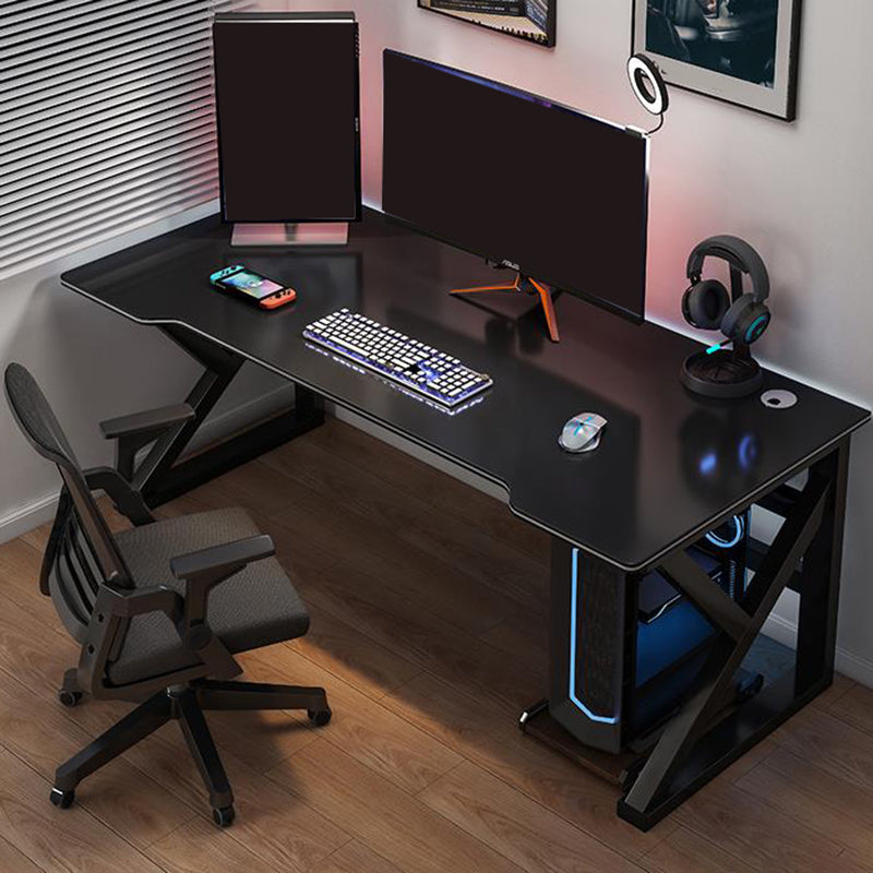 Contemporary Wood Office Desk Antique Finish Computer Desk with Metal Legs