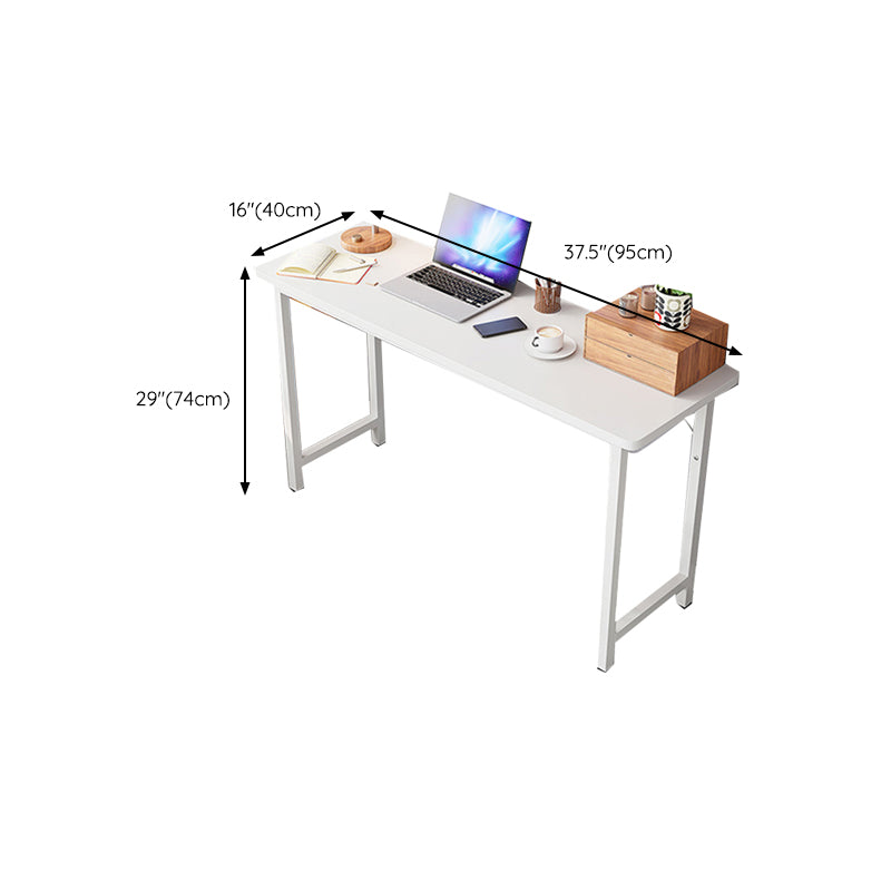 Wooden Rectangular Writing Desk Home Glam Office Desk with Shelves