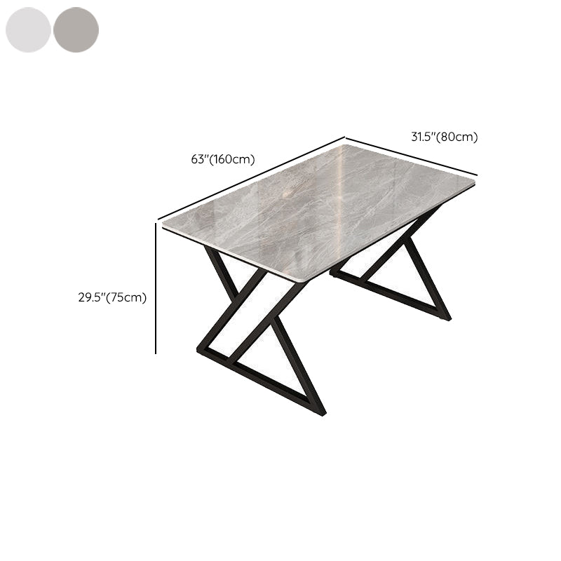 Industrial 29.53" Tall Writing Desk Stone Rectangular Office Desk