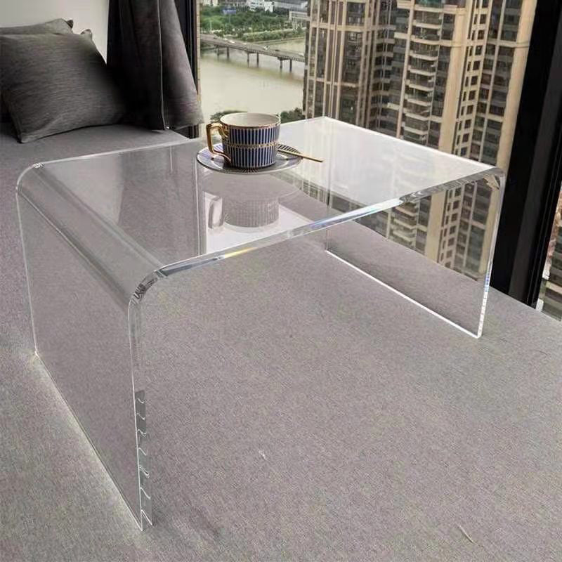 Acrylic Rectangular Writing Desk Modern Sled Base Laptop Table