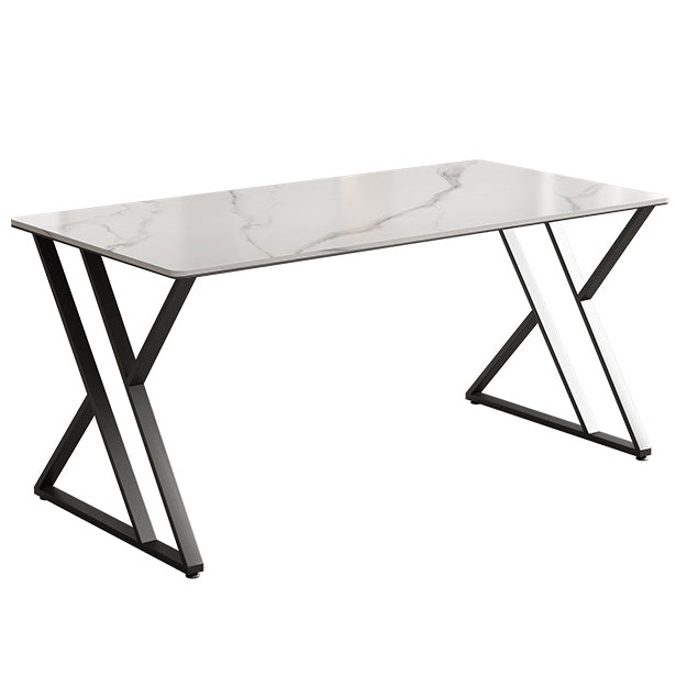 Contemporary Writing Desk Antique Finish Gaming Desk with Metal Legs