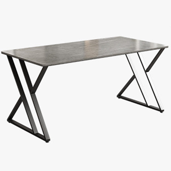 Contemporary Writing Desk Antique Finish Gaming Desk with Metal Legs