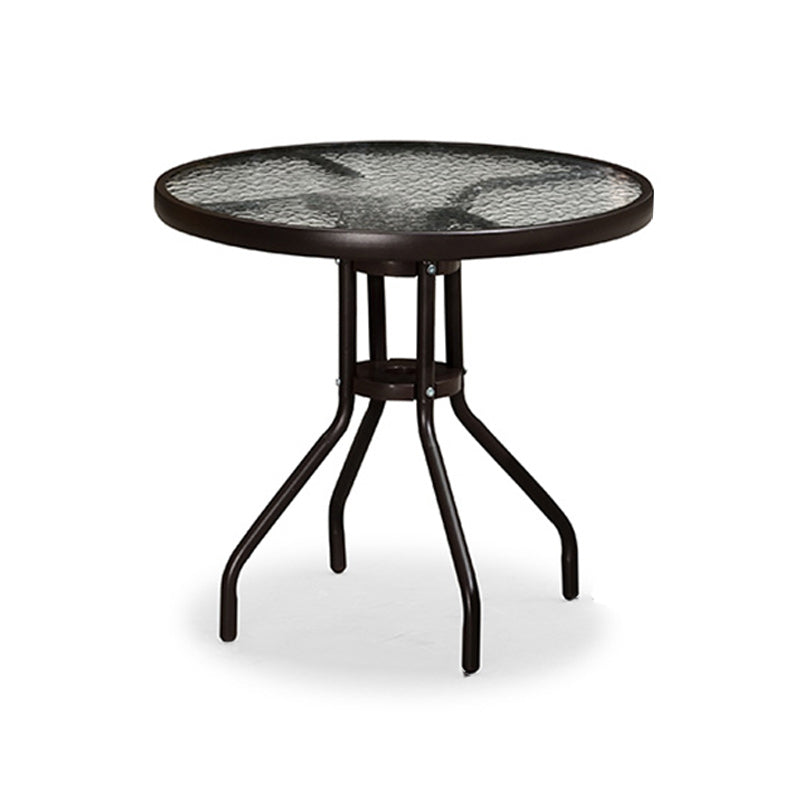 Industrial Bistro Table Water Resistant Glass/Plastic Top Table