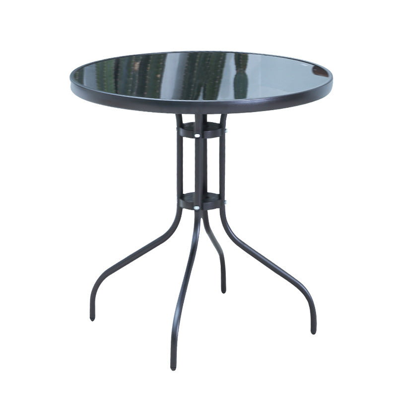 Industrial Bistro Table Water Resistant Glass/Plastic Top Table