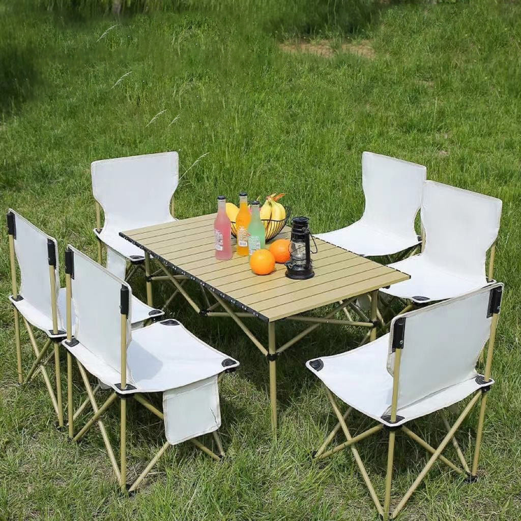 Metal Contemporary Camping Table 19.7" Tall Rectangle Camping Table