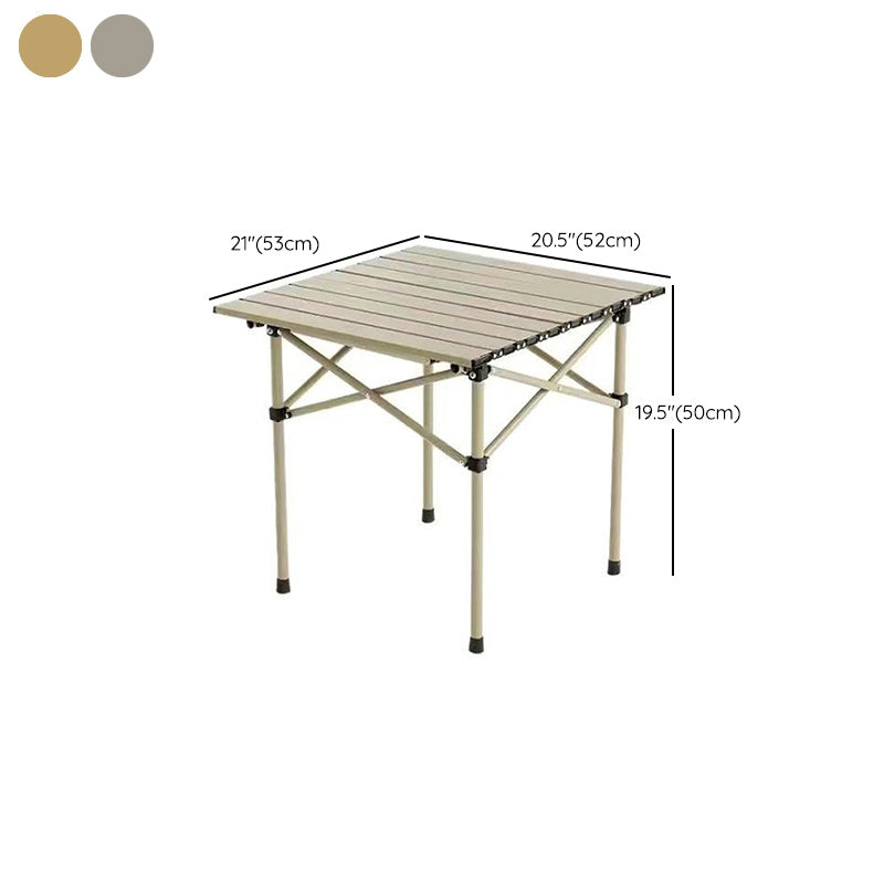 Metal Contemporary Camping Table 19.7" Tall Rectangle Camping Table