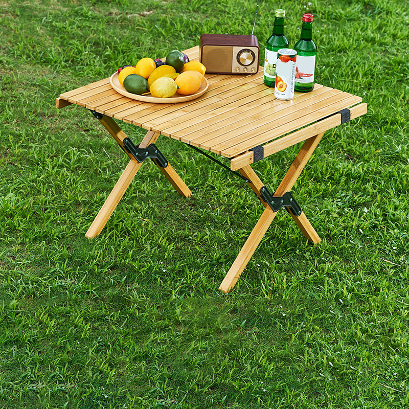 Wooden Contemporary Camping Table Rectangle 17.3" Tall Camping Table